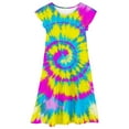 thumbnail image 5 of Gaexia Girls Dresses ,Girls Summer Dresses Double Layer Flutter Sleeve Flowy A Line Dress Casual Gradient Midi Dresses (Yellow,10-11 Years), 5 of 5
