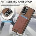 thumbnail image 6 of Nalacover Case for Samsung Galaxy A53 5G Back Card Slots Wallet Case, Vintage Denim Pattern PU Leather Magnet Car Mount Cover, Full Edge Protection Anti-Drop Shockproof Case,Brown, 6 of 8