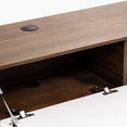 thumbnail image 2 of POVISON Modern Floating TV Stand with Coffee Table, Wood Living Room Set, Black, 78.74" Media Console+ 51.18" Dark Wood Coffee Table, 2 of 13