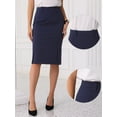 thumbnail image 2 of DARING DIVA Bodycon Midi Pencil Skirt for Women's High Waist Work Skirts L Deep Blue, 2 of 6