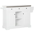 thumbnail image 4 of HOMCOM Rolling Kitchen Island with Storage, Kitchen Cart with Stainless Steel Top, Spice Rack & Drawers, White, 4 of 11