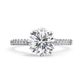 thumbnail image 2 of IGI Certified Lab Grown Diamond Engagement Ring | Center 8.5MM Cushion Cut 4 Prong Solitaire Hidden Halo Wedding Rings For Women In 14k Solid White Gold | F-G, VS-SI Quality (3.40 Ctw) Ring Size-8, 2 of 7