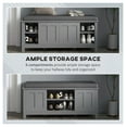thumbnail image 4 of Shoe Storage Bench Entryway, Gray Ottoman with Cushion & Sliding Doors, Holds 10 Pairs, 4 of 9