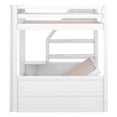 thumbnail image 4 of Wood Full Size Convertible Bunk Bed with Storage Staircase, Bedside Table, and 3 Drawers(White), 4 of 12