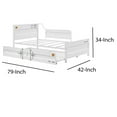 thumbnail image 4 of Benzara Metal Twin Size Daybed and Trundle with Recessed Panels in White, 4 of 5