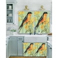 thumbnail image 2 of Bird Flower Short Blackout Curtains 45 Inch Long Yellow Flowers Retro Watercolor Rod Pocket Kitchen Curtains, 2 Panels Thermal Insulated Room Darkening Drapes for Bedroom, 30"W x 45"L, 2 of 5