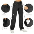 thumbnail image 5 of FEN AI Black Cargo Pants Women Quick Dry Hiking Pant UPF 50 Lightweight Work Camping Travel Trousers with Deep Pockets, 5 of 11