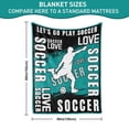 thumbnail image 3 of Kainsy Soccer Blankets for Boys Girls, Soccer Team Player Soccer Gift for Girls Boys Kids Women Men, Warm Ultra-soft Soccer Throw Blankets for Bed Couch Soccer Bedding(30"x40"), 3 of 7