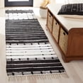 thumbnail image 2 of SAFAVIEH Striped Kilim Kent Striped Cotton Runner Rug, Black/Ivory, 2'3" x 9', 2 of 8