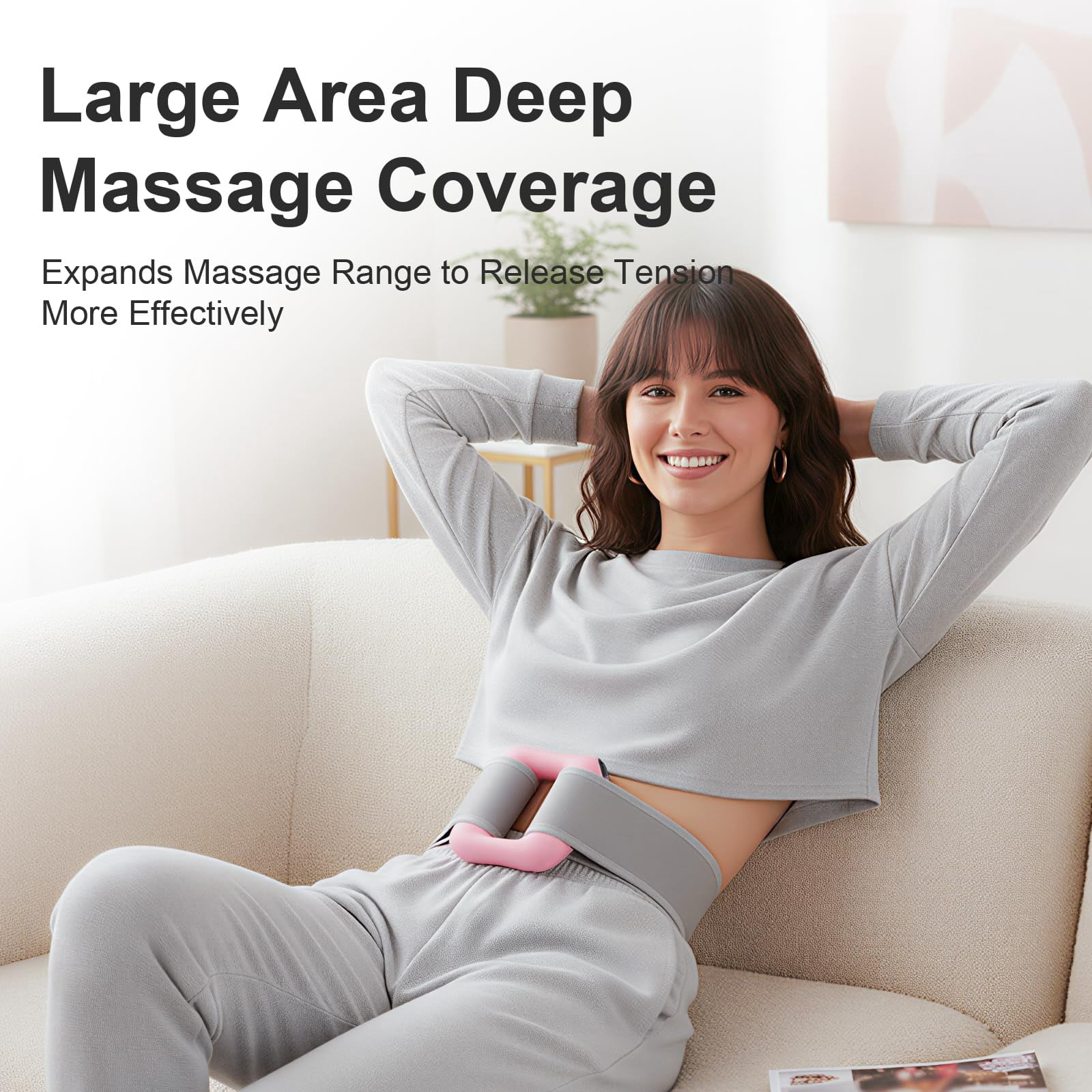 Deep Tissue Percussion Massage Gun, Fascia Ring Massager with 3 Modes & 5 Levels, Fascia Ring Massager with Belt for Muscle Relief & Full-Body Relaxation