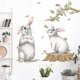 thumbnail image 3 of Cute Bunny and Bird Wall Stickers, sacinora Rabbit Cartoon Animal Wall Decals Removable Vinyl Peel and Stick for Living Room Children's Room Bedroom N, 3 of 4