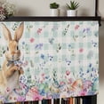 thumbnail image 5 of Bunny Easter Rod Pocket Curtain Valance, Spring Floral Rabbits Checkered Farmhouse Farmhouse Window Valance for Living Room, Bedroom, Kitchen 60"W x 18"L, 5 of 9