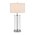 thumbnail image 3 of Henn&Hart 15" Clear Glass/Polished Nickel Metal/Glass/Fabric Table Lamp, 3 of 9