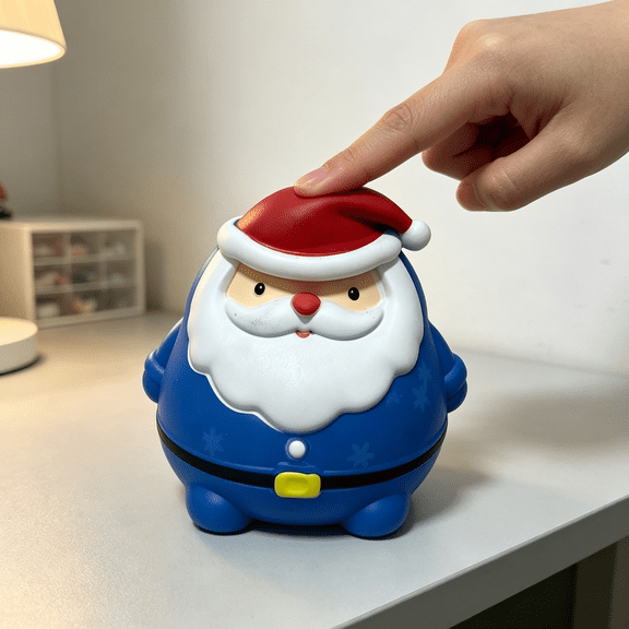 Christmas Santa Squishy Fidget Toy, Soft Squeeze Sensory Stress Ball For Adults, Holiday Desk Companion, Party Favor, Stocking Gift