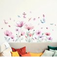 thumbnail image 1 of Pegatinas de pared con diseño de flores rosas, 2 hojas extraíbles, decoración artística para dormitorio, guardería, sala de juegos, baño y oficina., 1 of 9