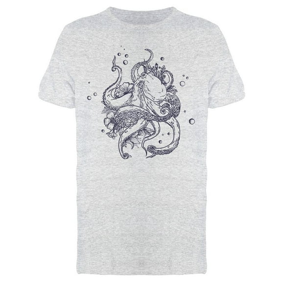 Octopus With Flowers T-Shirt Men -Image by Shutterstock, Male Small