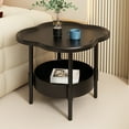 thumbnail image 2 of Fmxomd Small End Table 2 Tier Side Table with Storage Basket Mini Sofa Side Table - Small Nightstand for Living Room Bedroom - Black, 2 of 9
