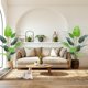 thumbnail image 4 of 5ft (60 - pulgada) plastic artificial bird of paradise plant: fake palm tree indoor/outdoor moderno decor, faux plants home/oficina, ideal housewarming gift, 2 - pack con 10 trunks y faux leaves, 4 of 7