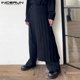 thumbnail image 4 of INCERUN 2023 Pantalones de estilo coreano para hombre, faldas plisadas desmontables, pantalones casuales, pantalones largos de pierna ancha sólidos S-5XL, 4 of 5