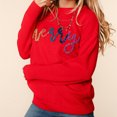 thumbnail image 3 of Suéter navideño 3D para mujer, jersey de punto de cuello redondo y manga larga con retazos de lentejuelas, camisetas de vacaciones de gran tamaño, 3 of 5