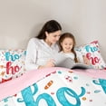 thumbnail image 4 of Feelyou Christmas Party Bedding Comforter Set 7pcs, Red Flower Floral King Bedding Sets, Cartoon Stars Print Reversible Bed Sheets, Super Cozy Room Decor, 4 of 7