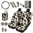 thumbnail image 2 of XYZCANDO Cow Print Trash Can Car Coasters Handbrake Cover Lipstick Cover Keychain Fender Cover Seat Belt Cover Armrest Cover Steering Wheel Cover Car Cushion Cover Colorful, 2 of 7