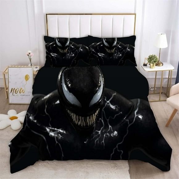 Venom Bed Covers Bedding Set,Modern Printed 3-Piece Set Queen Comforter Sets Marvel Bed Linen Bed Sheets