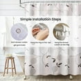 thumbnail image 4 of Dahlia Shower Curtain, PEVA Shower Curtain Liner with 12 Hooks, 2 in 1 PEVA Plastic Shower Curtain for Bathroom Decor 71W X 71H INCHES, White and Black Grey Cornflower, 4 of 5