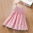 thumbnail image 2 of Jinhomg Little Girls Cotton Dresses Flowy Comfy Spaghetti Straps Pleated Sundress Lightweight Casual Solid Sleeveless Vacation Beach Dress Kid Pink 9 Years, 2 of 4