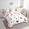 thumbnail image 3 of Homewish Colorful Butterfly 7-Piece Bedding Comforter Set,Colorful Floral King Bedding Sets,Orange Polka Dots Bed Sheets For Girls,Microfiber Bedroom Decor Reversible, 3 of 8