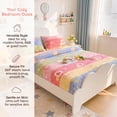 thumbnail image 2 of Unique Bargains Fitted Sheet Polyester Anti Wrinkle Soft Bedding 54.3"x74.8" Multicolor, 2 of 5
