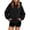 A-Black, variant on SYwaren Pullover Sweatshirt for Women Plus Size Hoodie Long Sleeve Casual Solid Color Double Flap Pockets Fall Winter Tops
