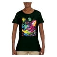 thumbnail image 2 of Wild Bobby Dean Russo Cat Wearing a Crown Thinking Cat Crowned Cat Lover Women Graphic Tee, Forest Green, 3X-Large, 2 of 5