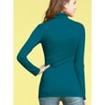 thumbnail image 4 of Made by Johnny Women's Long Sleeve Ribbed Turtleneck Pullover Sweater M TEAL, 4 of 6