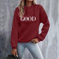 thumbnail image 2 of Atogsazn Womens Hoodies Casual Long Sleeve Letter Printed Hooded Sweatshirt Fall Loose Pullover Tops Clothing Wine XXXXXL Fashion, 2 of 6