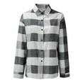 thumbnail image 3 of Grianlook Ladies Blouse Button Down Shirts Lapel Neck Tops Women Loose Tunic Shirt Baggy Roll Long Sleeve Gray 3XL, 3 of 9