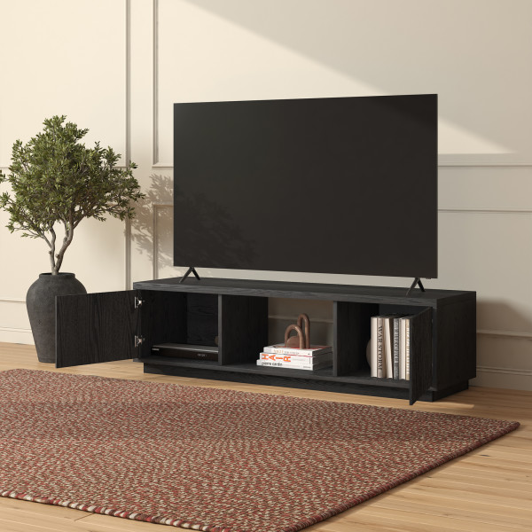 Dorian Rectangular TV Stand for TV's up to 65" in Black Grain