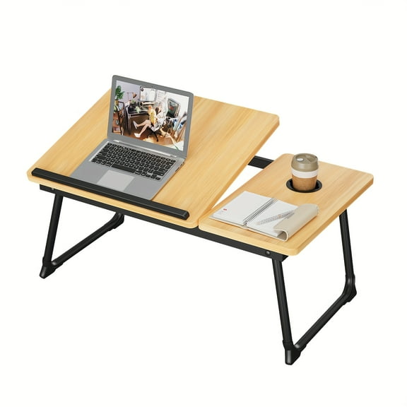 Portable Lap Desk, Adjustable Folding Bed Tray, Laptop Stand and Small Computer Desk for Adults, Ideal for Eating, Writing, Couch, and Breakfast in Bed