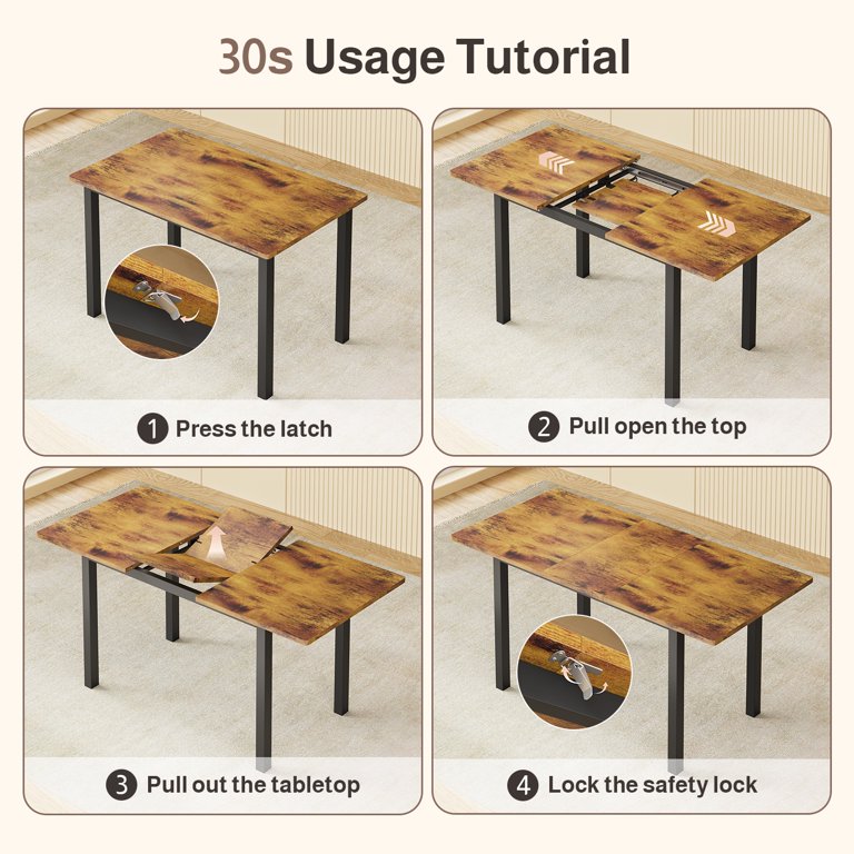 Lofka 7-Piece Extendable Dining Table Set with Six Chairs for