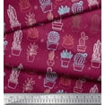 thumbnail image 3 of Soimoi Cotton Voile Fabric Dot & Cactus Tree Printed Fabric 1 Yard 42 Inch Wide, 3 of 3