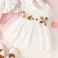 thumbnail image 6 of Mnyotv Baby Girl Tutu Dress with Cardigan Headband 3Pcs Set Floral Mesh Dresses Birthday Outfits for Girls Size 2-3Y, 6 of 6