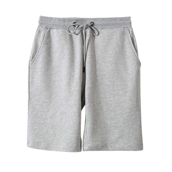 Zpanxa Women's Casual French Terry Shorts Solid Color Lounge Athletic Bermuda Pants 5 Inch Inseam Elastic Waist Drawstring Comfy Soft Summer Workout