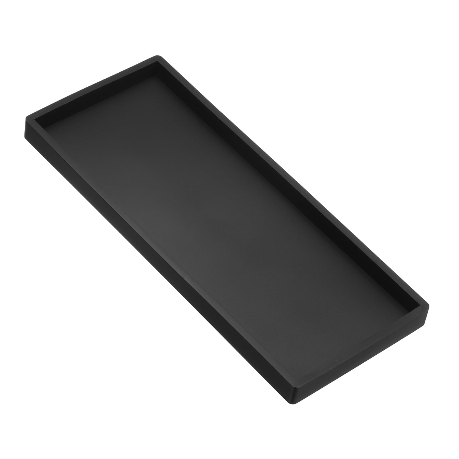 Unique Bargains Silicone Bathroom Tray for Kitchen Sink 12" x 5" Black