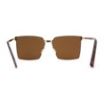 thumbnail image 2 of Mens Slim Metal Rim Modern Slick Rectangular Mogul Sunglasses Gold Mirror, 2 of 4