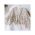 thumbnail image 1 of Fashion Women's Spring And Summer V Neck Floral Print Sweet Small Fresh Long Sleeves Chiffon Shirt Blouses, 1 of 5