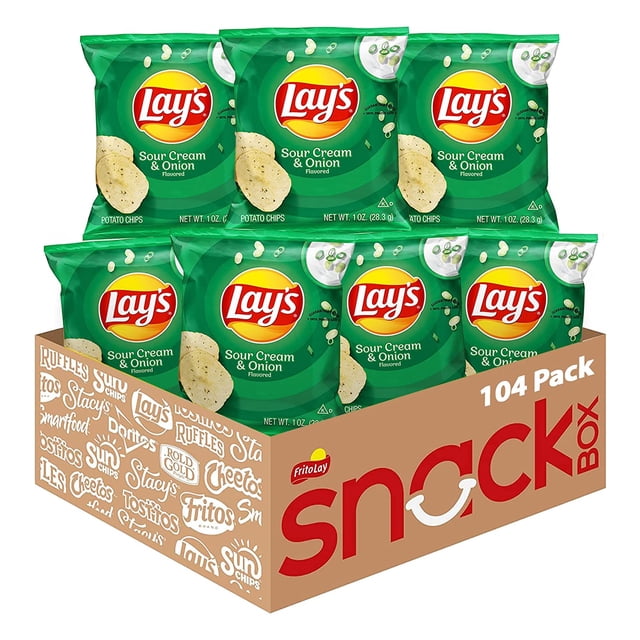 Potato Chips, 4 Flavor Variety Pack, 1 oz Single Serve Bags, (40 Pack)