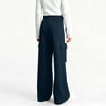 thumbnail image 3 of Eltusu Cargo Pants for Girls, Straight Leg Relaxed Fit Athletic Elastic Waist Pants with Pockets Navy Size 15-16 T, 3 of 5