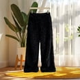 thumbnail image 4 of Ninixx Womens Wide Leg Pants Thick Fleece Lined Warm Winter Trousers with Elastic Waist Cozy Loungewear, 4 of 5