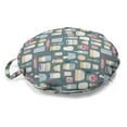 thumbnail image 1 of Kitchen Round Floor Cushion with Handle, Modern Cooking Utensils Dishes Plates on Muted Backdrop Print, Decorative Pillow for Living Room & Dorms, 18" Round, Multicolor, by Ambesonne, 1 of 4