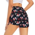 thumbnail image 3 of Disketp Rose Flowers Print Women's Shorts Workout Shorts for Athletic Gym Running Shorts with Phone Pockets Small, 3 of 8